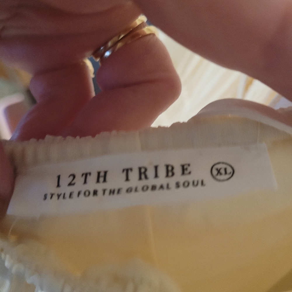 NWT Twelfth Tribe Quinn ivory shimmer dress - XL.        M39 - Picture 9 of 11